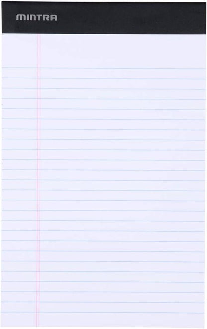 Mintra Office Colorful Legal Pads - Includes 2 Blue, 2 Pink, and, 2 Green Writing Pads, Micro Perforated Lined Sheets, Ideal for Professional & Personal Use, 5"x8" Narrow Ruled, 6 pack Basic Pastel