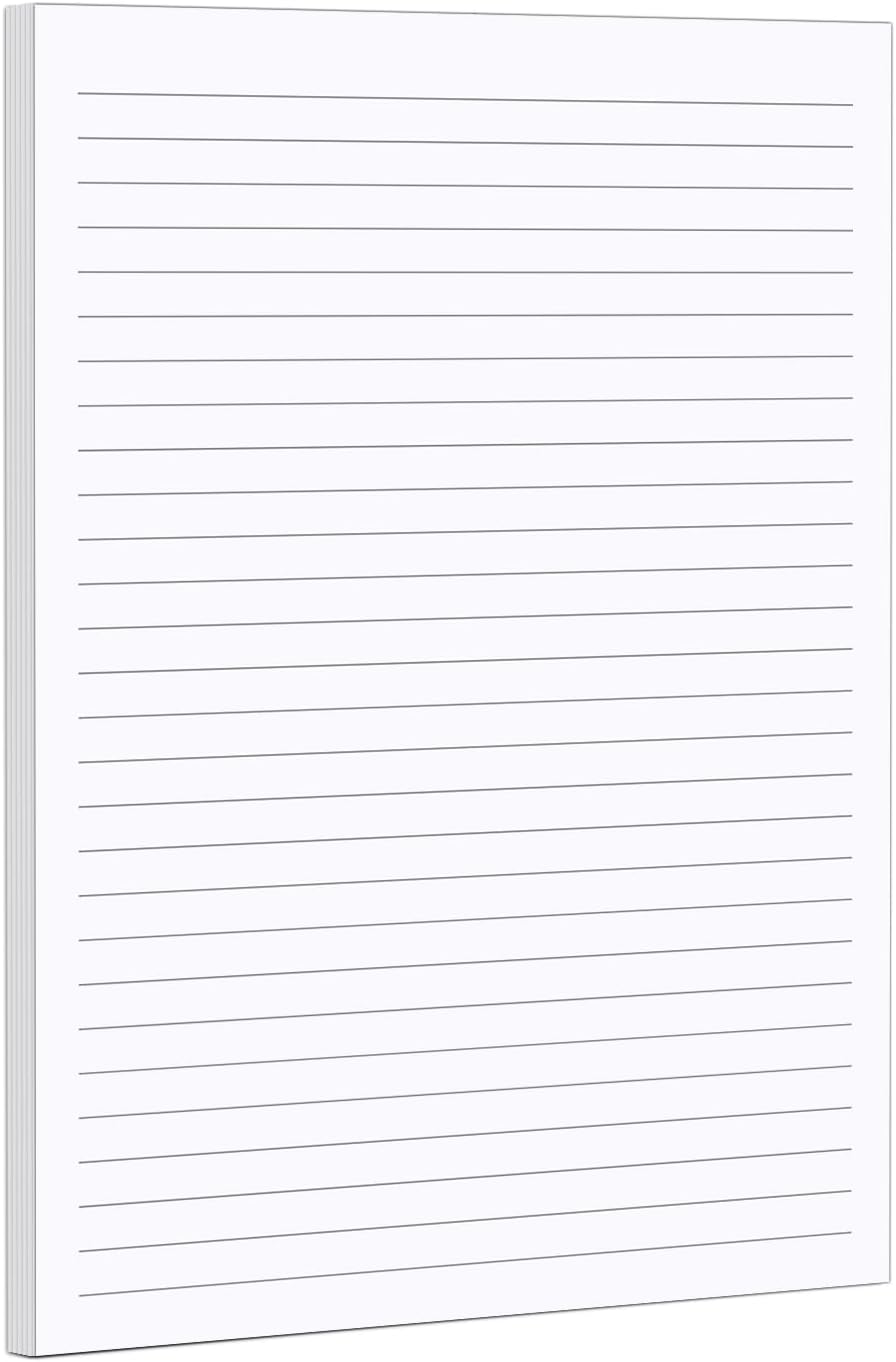 321Done Ruled Notepad Lined Notepad - Made in USA, White - Half Size (5.5x8.5), Wide-Ruled