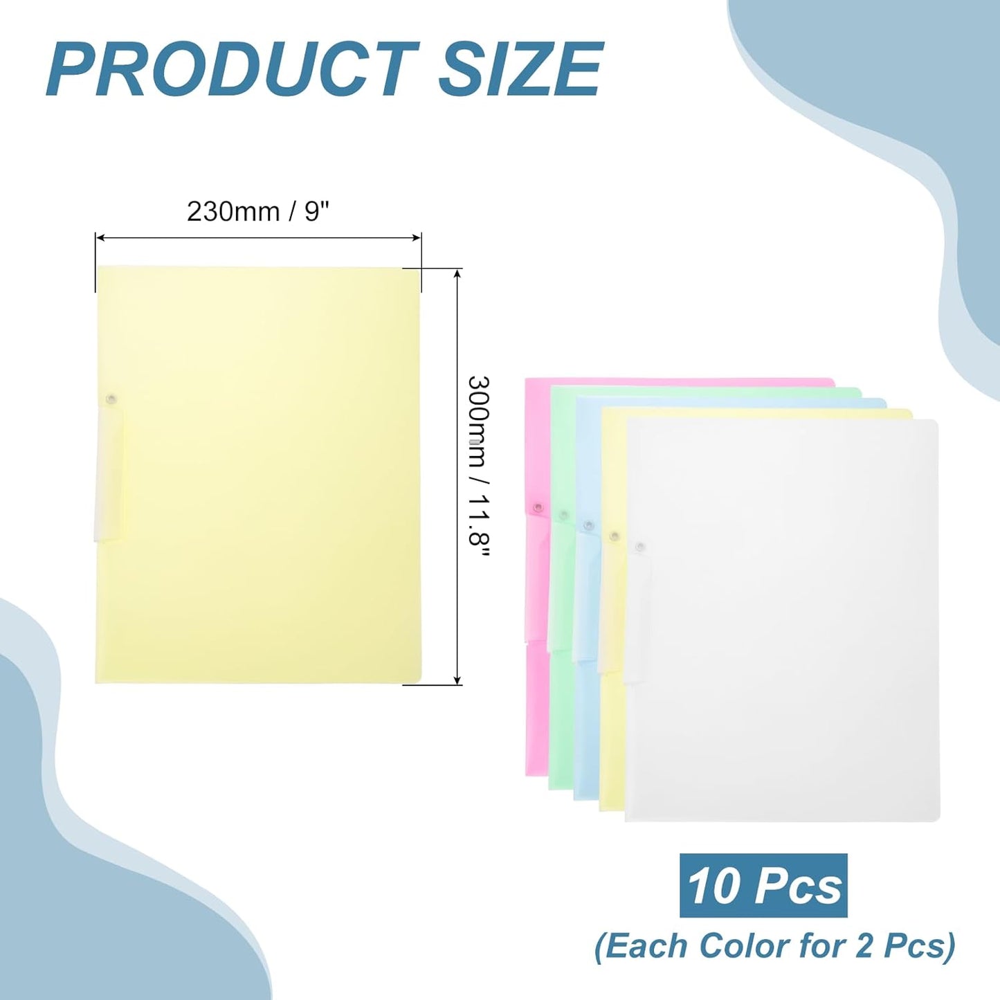 PATIKIL 5 Pack Clear Report Covers with Swing Clip, 11.8"x9" Front Presentation Folders Document Binder 100 Sheet Capacity Binder for Resume Files Letter Interview Project, Blue