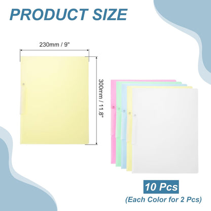 PATIKIL 5 Pack Clear Report Covers with Swing Clip, 11.8"x9" Front Presentation Folders Document Binder 100 Sheet Capacity Binder for Resume Files Letter Interview Project, Blue