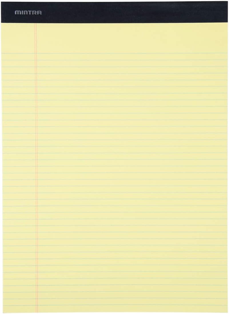 Mintra Office White Legal Pads – Ruled Notepads and Micro-Perforated Sheets, Ideal for Writing, Note-Taking & Creativity, Office, or Professional Use, Basic Pad 6 pack, 8.5"x11" (Narrow Ruled)