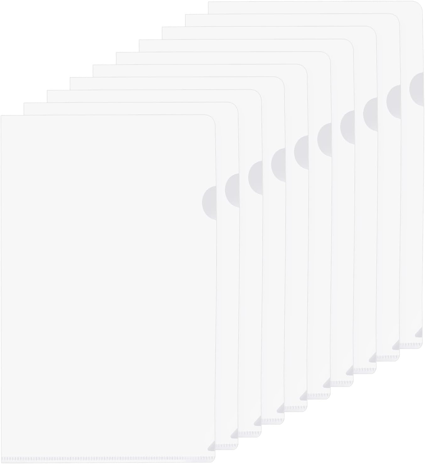 PATIKIL L Type Folders 50 Pack A4 Plastic File Project Pockets Clear Paper Document Jacket Sleeves for Office, Orange