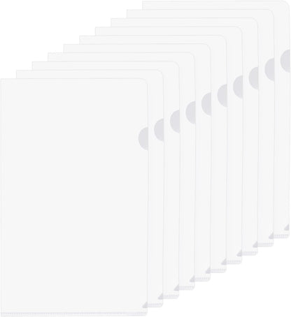 PATIKIL L Type Folders 50 Pack A4 Plastic File Project Pockets Clear Paper Document Jacket Sleeves for Office, Orange