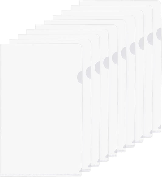 PATIKIL L Type Folders 50 Pack A4 Plastic File Project Pockets Clear Paper Document Jacket Sleeves for Office, Orange