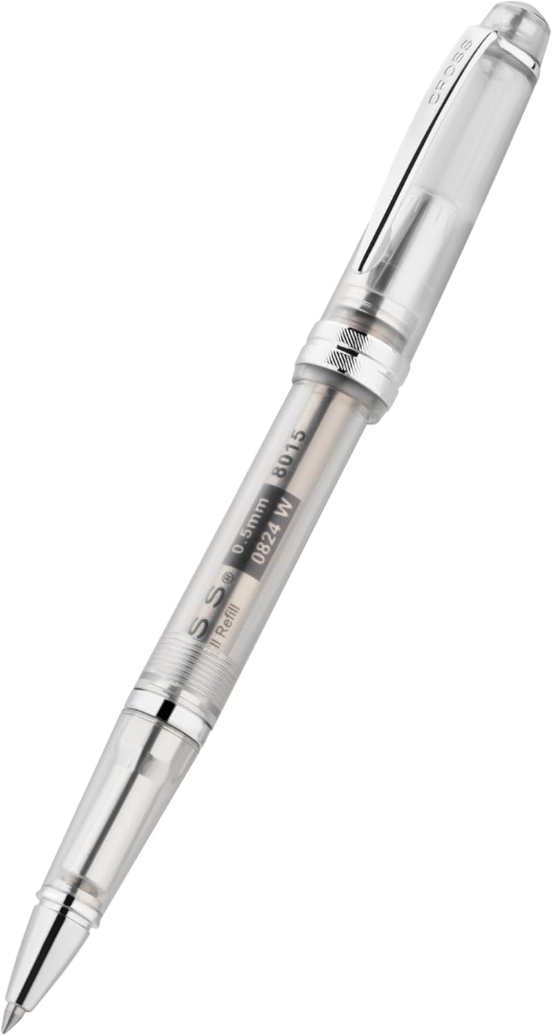 Cross Bailey Light Polished Blue Resin Rollerball Pen - Professional Pen for Effortless Writing - Journaling, Note-Taking & More - Black Ink - Easy Handling - Includes Gift Box
