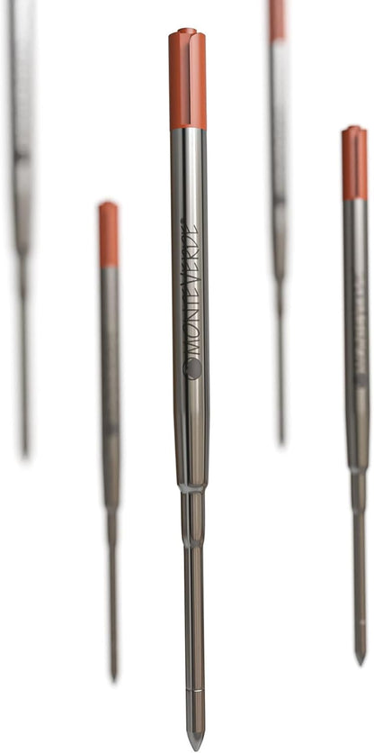 Monteverde Soft Roll Ballpoint Pen Refills to Fit Parker-Style Pens, Medium Point, Brown, 2-Pack, Smooth Writing Technology for Parker, Conklin, Schmidt, and More