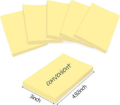 (24 Pads) Sticky Notes 3 x 3in,2400 pcs Yellow Self-Stick Notes,100 Sheets/Pad Post Pads,Clean Removal,Super Sticky Pads Easy to Post Recyclable for Office,Shool,Home,Notebook,Meeting