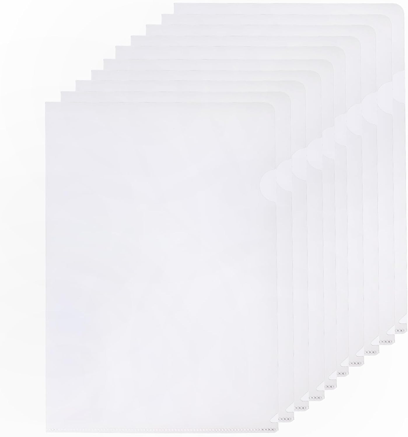 PATIKIL L Type Folders 50 Pack A4 Plastic File Project Pockets Clear Paper Document Jacket Sleeves for Office, Orange