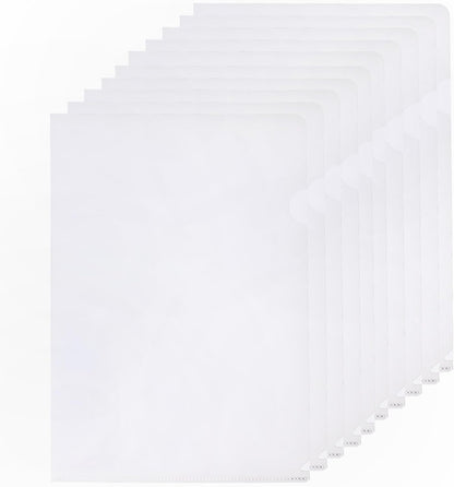 PATIKIL L Type Folders 50 Pack A4 Plastic File Project Pockets Clear Paper Document Jacket Sleeves for Office, Orange