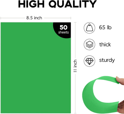 50 Pack White Cardstock 8.5 x 11 White Paper, Goefun 65lb Card Stock Printer Paper for Cards Making, Office Printing, Certificate