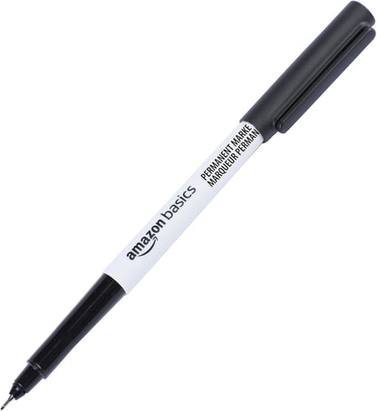 Amazon Basics Ultra Fine Point Permanent Markers for Drawing, Writing and Doodling, Quick Drying, Fade Resistant, Black, 24-Pack