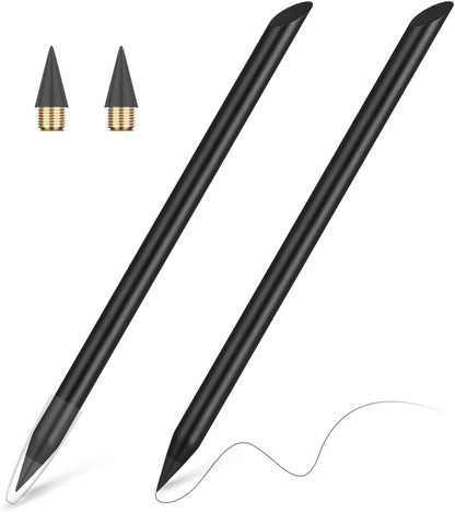 AUAUY 20PCS Inkless Pencil Replaceable Refill, Infinite Pencil Replaceable Graphite Nib, Graphite Nib Metal Inkless, Everlasting Pencils Replacement Head for Writing Drawing Office School Supplies