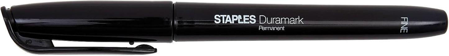 STAPLES Permanent Markers, Fine Tip, Black, 12 Pack – Duramark Everyday Markers for Writing, Labeling & Office Use