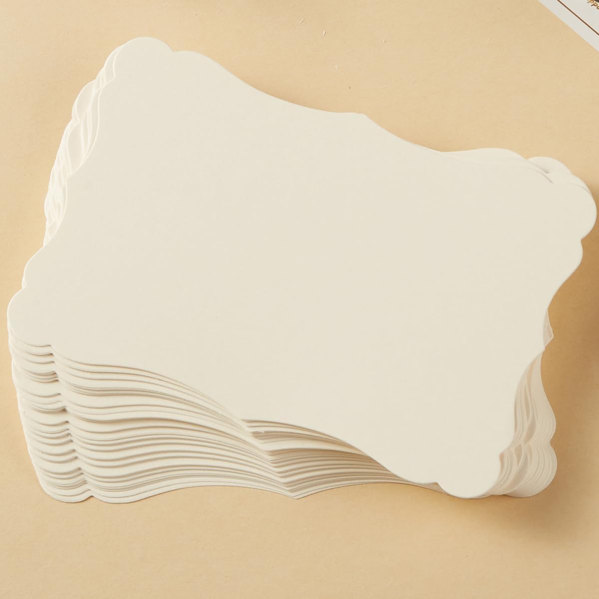 50 Pack Blank Kraft Cards Cardstock Thick Paper Brown Greeting Cards for DIY Gift Card Menus, Baby Shower and Wedding Invitations (Multicolored, 5x7IN)