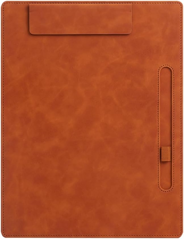 A4 Leather Clipboard Folder, Binder clipboard A4 Clip File, Leather Portfolio for Men and Women, Business Portfolio Binder, with 1 Pen Holder & Document Sleeve, Notepad Clipboard (Green)