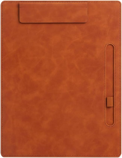 A4 Leather Clipboard Folder, Binder clipboard A4 Clip File, Leather Portfolio for Men and Women, Business Portfolio Binder, with 1 Pen Holder & Document Sleeve, Notepad Clipboard (Green)
