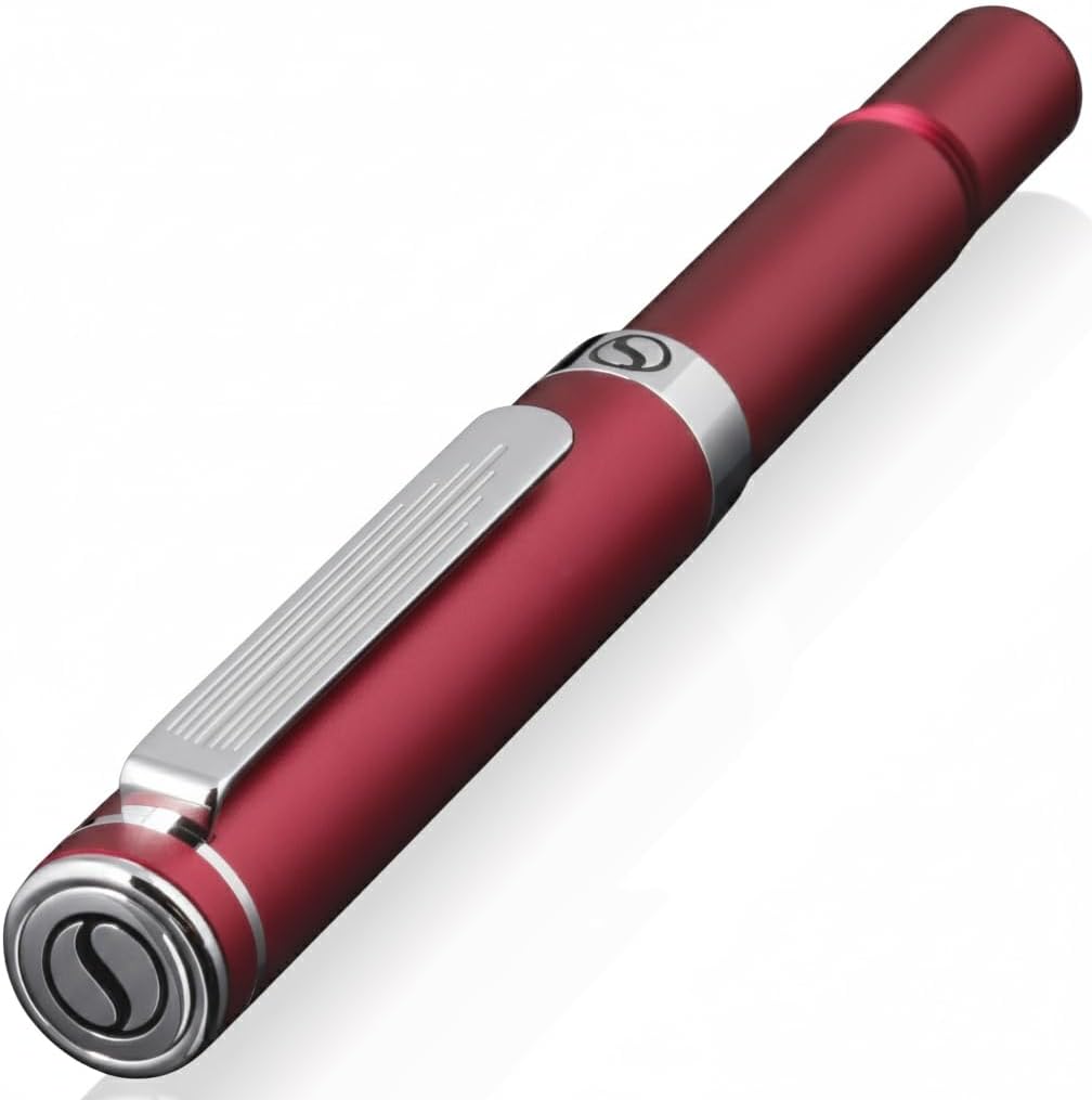 Scriveiner Black Rollerball EDC Luxury Pen, Stunning Pocket Pen with Chrome Finish, Cool Writing, Best Gift for Men & Women, German Schmidt Refill, Nice Present, Fancy Office Designer Set