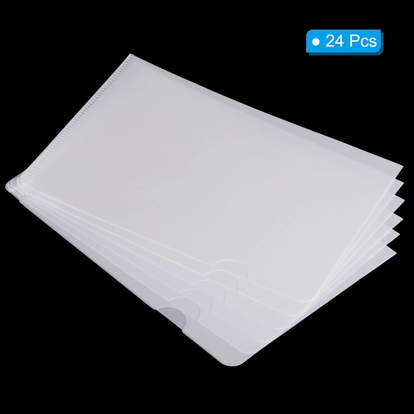 PATIKIL l Type Folders 24 Pack 8.9 x 6.3 Inches A5 Plastic Clear Document Folder File Jacket Sleeves Project Pockets, Yellow