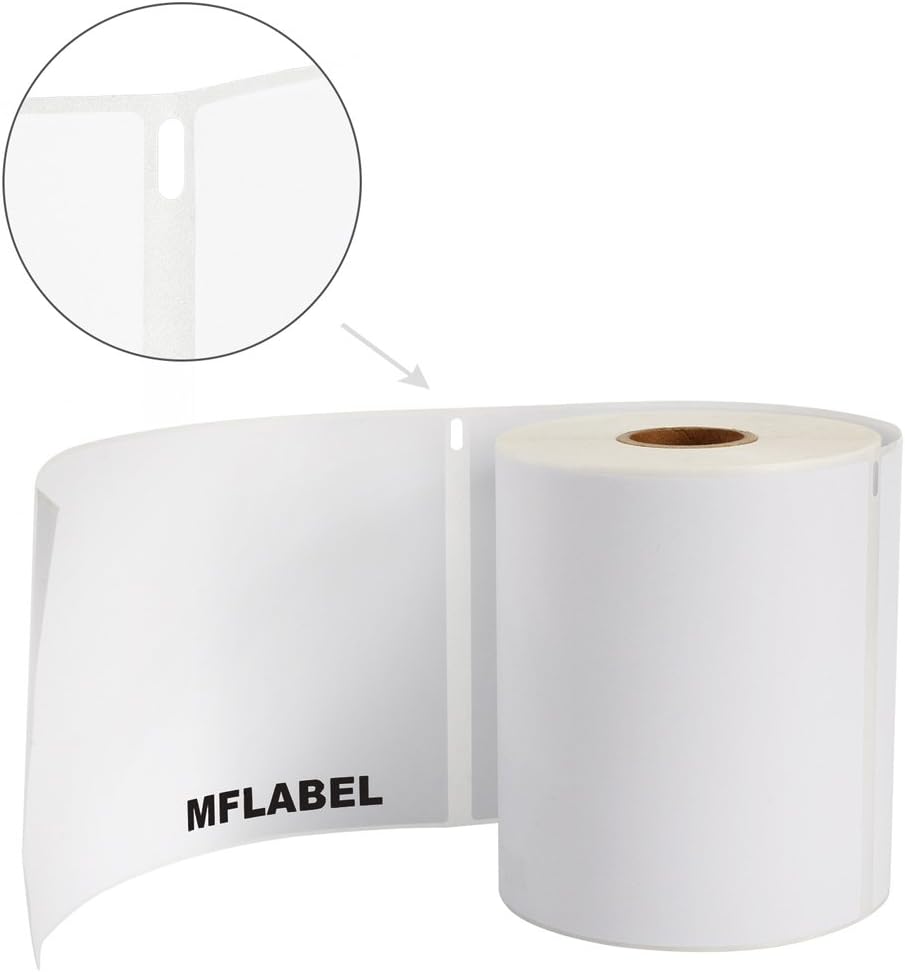 MFLABEL 4x6 Thermal Shipping Labels - 2 Rolls of 250, Perforated & Smudge-Proof Direct Thermal Labels Compatible with Rollo, Zebra, for Amazon UPS FedEx Shopify