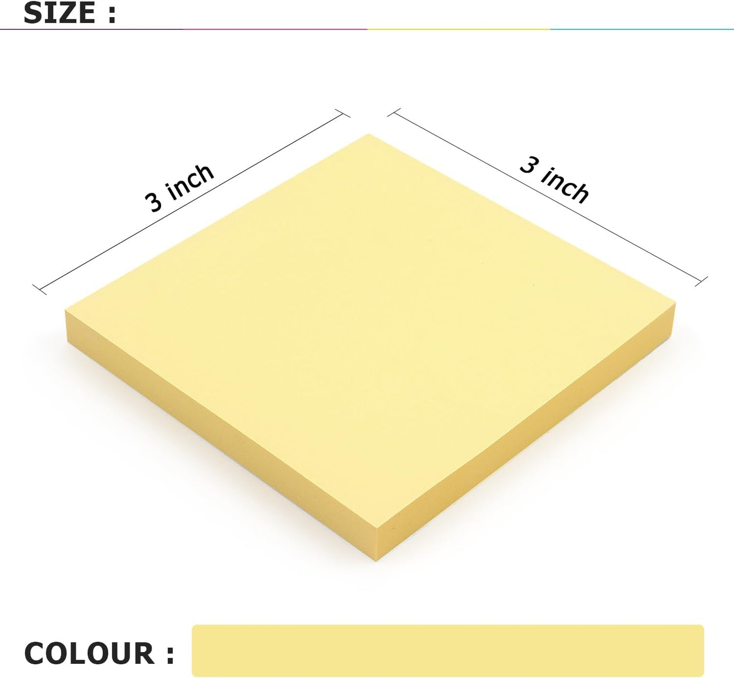 Sticky Notes 3x3 Self-Stick Notes Bright Colors Sticky Notes 8 Pads 80 Sheet/Pad (Blue)