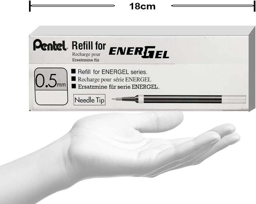 Pentel Refill Ink for EnerGel Liquid Gel Pen, (0.5mm), Fine Line, Blue Ink, Box of 12 (LRN5-C)