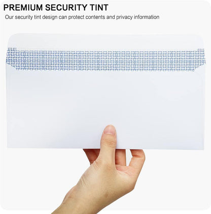 100 Pack #10 Single Left Window SELF Seal Security Envelopes, Designed for QuickBooks Invoices & Business Statements, Computer Printed Checks Peel and Seal Flap, Size 4-1/8 x 9-1/2 Inches, 24 LB
