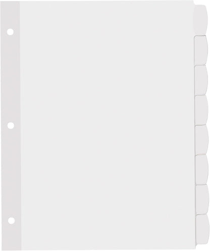 Avery Big Tab Printable White Label Dividers for 3 Ring Binders, 8 Tabs per Set, White, 120 Sets Total, Great for Office Supplies, School Supplies, Organizing, and More (6 Packs of 14435)