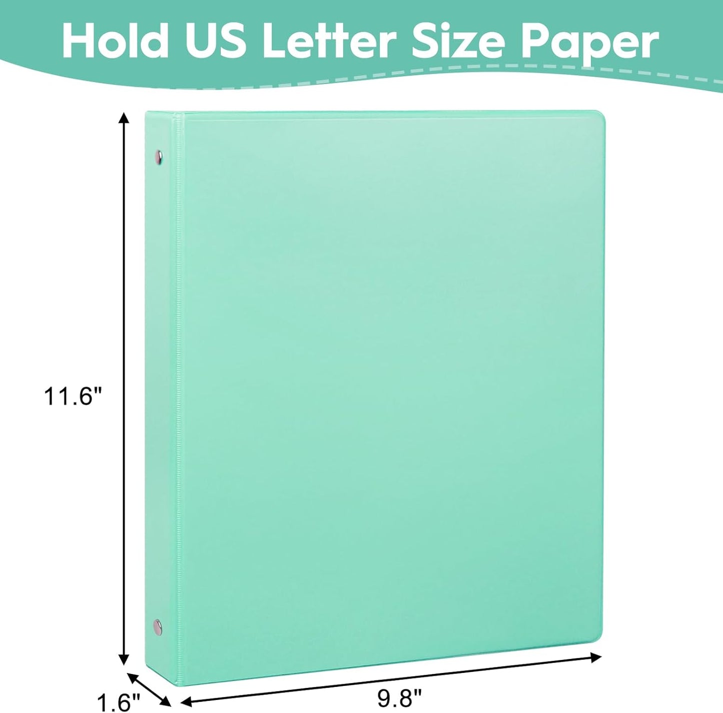 CIXILDTS 1-Inch Round Ring Binders, Standard 3 Ring Binder Fit Letter Size Paper, Presentation View Binders, 6 Packs, Assorted