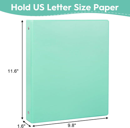 CIXILDTS 1-Inch Round Ring Binders, Standard 3 Ring Binder Fit Letter Size Paper, Presentation View Binders, 6 Packs, Assorted