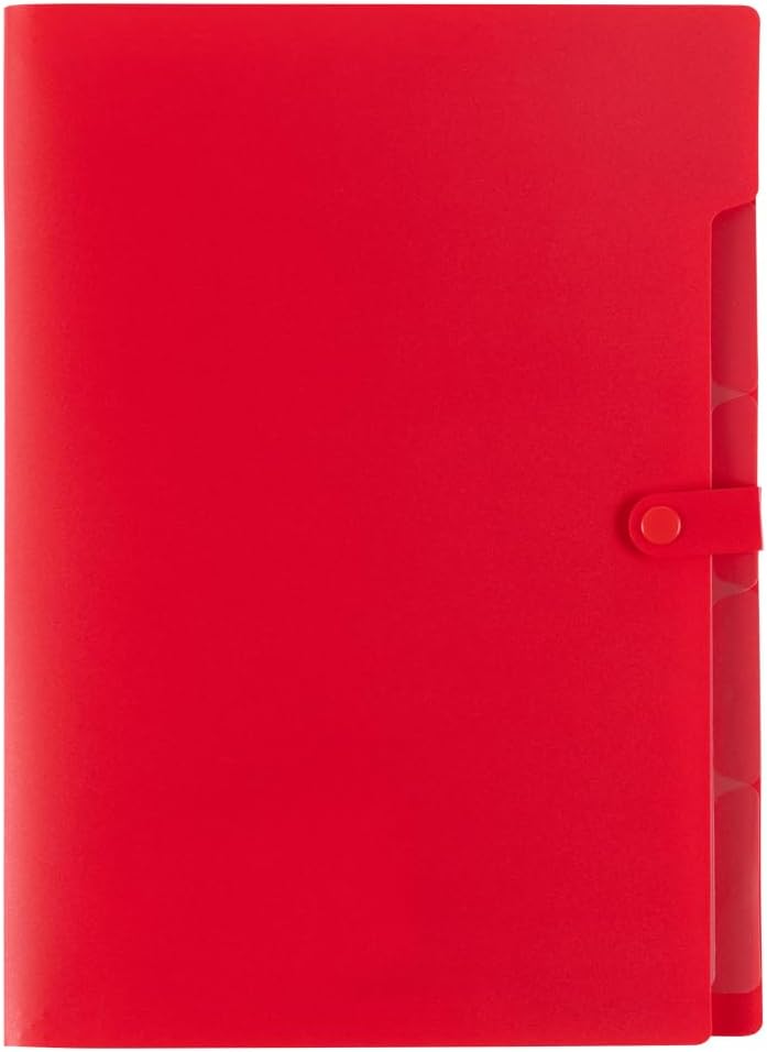 JAM Paper Accordion Folders - 13 Pocket Plastic Expanding File - Legal Size - 10 x 15 - Red - Sold Individually