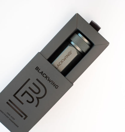 Blackwing One-Step Long Point Sharpener, German Steel Blade, Machined Aluminum, Compact Design, Black