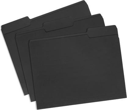 File Folder, 1/3 Cut Tab, Letter Size, Yellow, Great for Organizing and Easy File Storage, 100 Per Box