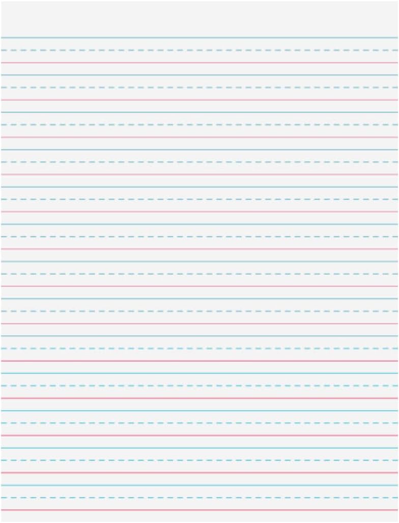 Pacon PAC2482 Multi-Program Ruled Handwriting Paper, 8" x 10.5", 40 Sheets, D'Nealian Grades 2-3 and Zaner-Bloser Grade 2, 0.5" Ruling, 0.25" Dotted Midline, 0.25" Descender Space