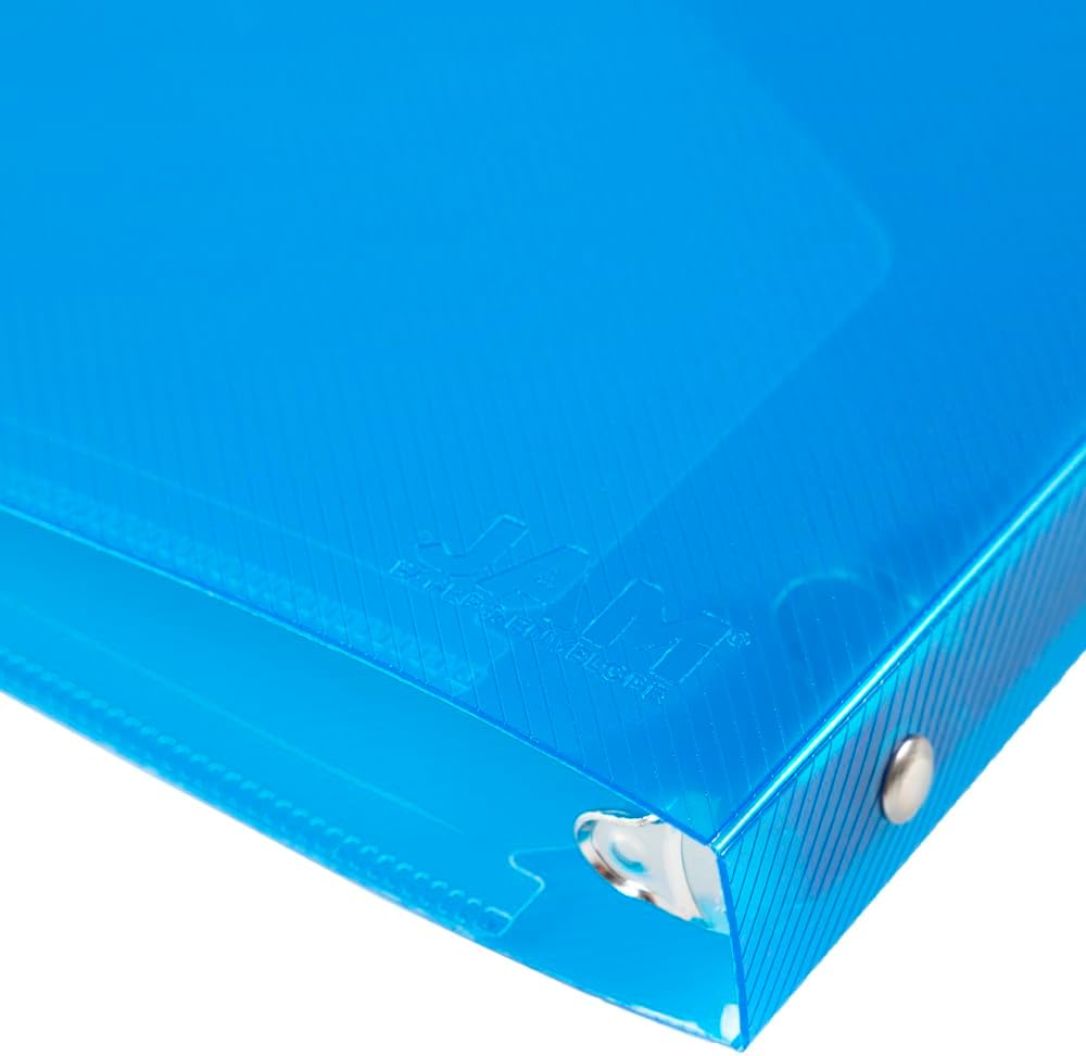 JAM PAPER Plastic 0.75 inch Binder - Clear 3 Ring Binder - Sold Individually