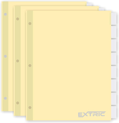 5-Tab Binder Dividers for 3 Ring Binder, Insertable Clear Big Tabs, Letter Size Paper Divider, 8.5 x 11 inch, 6 Sets (30 Dividers Total)