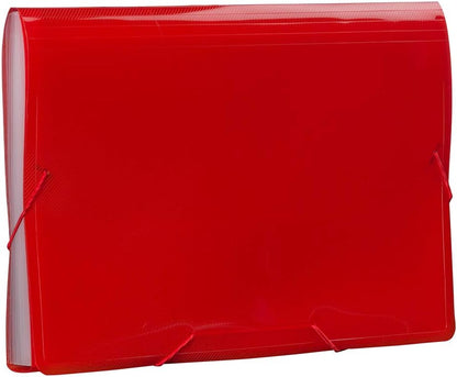 JAM Paper Accordion Folders - 13 Pocket Plastic Expanding File - Legal Size - 10 x 15 - Red - Sold Individually
