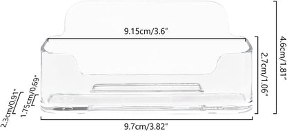 HSYMQ Acrylic Business Card Holder for Desk, Clear Plastic Business Cards Display Holders Stand, Fits 30-50 Business Cards