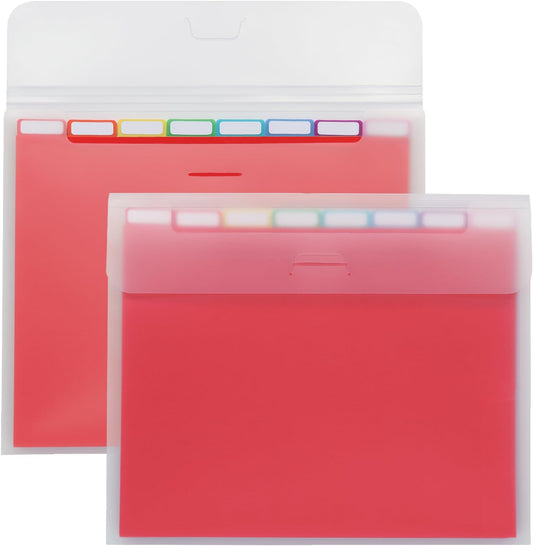 Oxford Poly 8-Pocket Organizer, Letter Size Folder, Durable Translucent Poly, Wire Binding, Holds 200 Sheets, Assorted Colors (Red, Blue, Green and Purple), No Color Choice, 1 Per Pack (5740404)