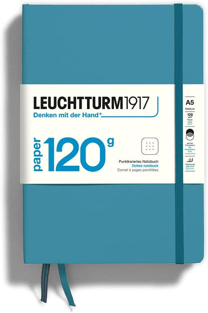 LEUCHTTURM1917 - 120G Special Edition - Medium A5 Hardcover Notebook - 203 Numbered Pages with 120gsm Paper (Navy, Dotted)