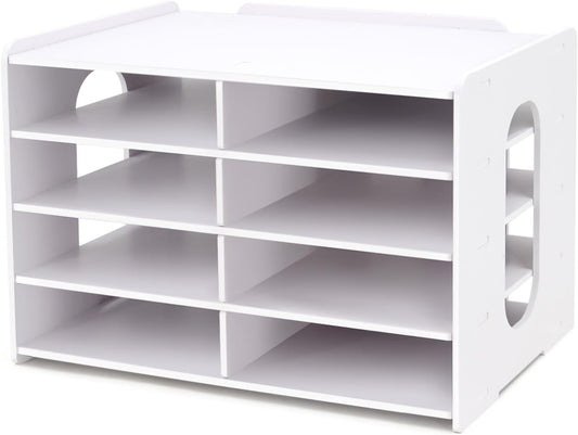 SONGWAY Desktop Mail Sorter Organizer - Small File Storage with 8 Compartments, Desk Bill Organizer, Journal Size Paper Storage Rack for Home Office