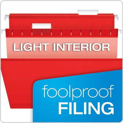 Pendaflex Reinforced Hanging File Folders, Letter Size, Bright Green, 1/5 Cut, 25/BX (4152 1/5 BGR)