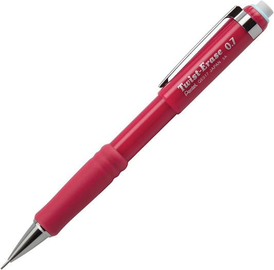 Pentel Automatic Pencil with Twist Eraser, 0.7 mm, Burgundy (PENQE517B)