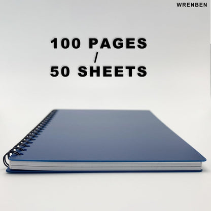 2PCS Geological Graph Weatherproof Spiral Notebooks 4.8"x7" with All Weather Stone Paper and Waterproof PVC Cover, 100 Pages per Pocket Notepad, A6 Medium Size Steno Pads (Geological, Blue)