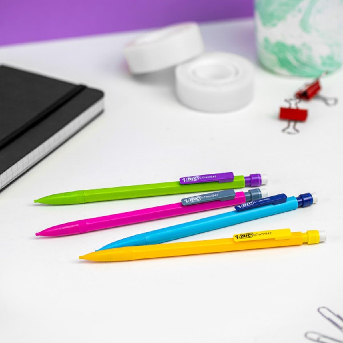 BIC Xtra-Strong Mechanical Pencil, Colorful Barrel, Thick Point (0.9mm), 24-Count, 2 Pack