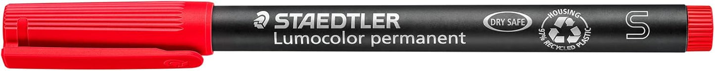STAEDTLER Lumocolor Permanent Pen 317 Medium 1.0mm Line - Assorted Colours (Pack of 8) (317 WP8 ST), pack of 8
