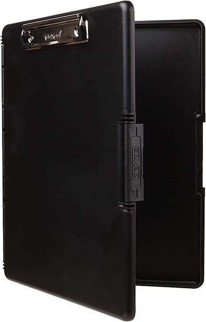 Dexas Slimcase 2 Plastic Clipboard with Storage and Side Opening, Black, Office Supplies Clipboards to Organize, Carry and Store, A4 Holder, Style and Functionality Nursing Clipboards