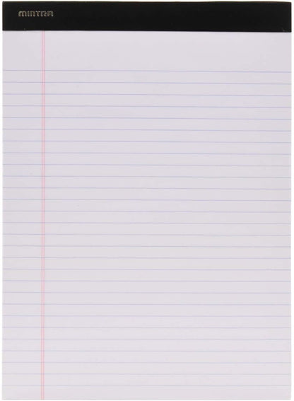 Mintra Office White Legal Pads – Ruled Notepads and Micro-Perforated Sheets, Ideal for Writing, Note-Taking & Creativity, Office, or Professional Use, Basic Pad 6 pack, 8.5"x11" (Narrow Ruled)