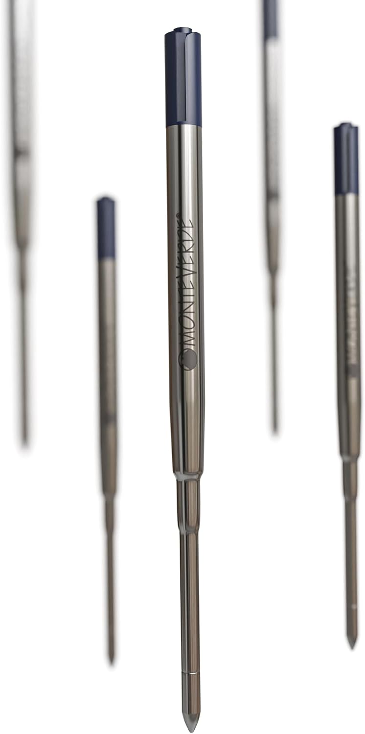 Monteverde Soft Roll Ballpoint Pen Refills to Fit Parker-Style Pens, Medium Point, Brown, 2-Pack, Smooth Writing Technology for Parker, Conklin, Schmidt, and More