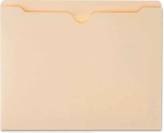 Amazon Basics Reinforced File Jackets, Letter Size, Straight-Cut Tab, 2 Inch Expansion, Manila, 50-Pack