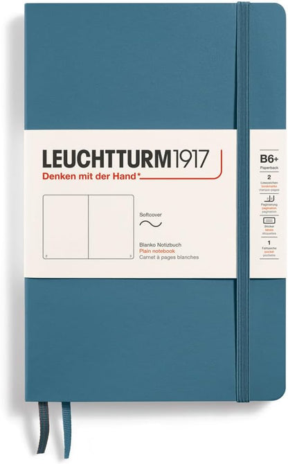 LEUCHTTURM1917 - Notebook Softcover Paperback B6+ - 123 Numbered Pages for Writing and Journaling (Ruled, Rising Sun)